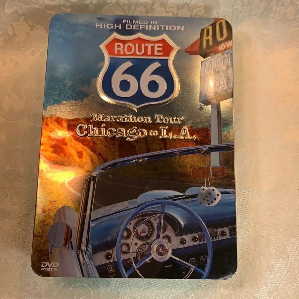 Route 66 Marathon Tour Chicago To LA DVD Collection Tin Box Main Street America